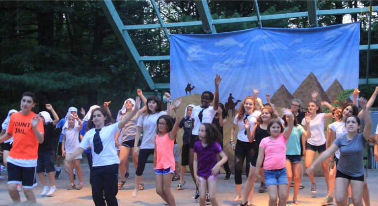 campers dancing in the camp play