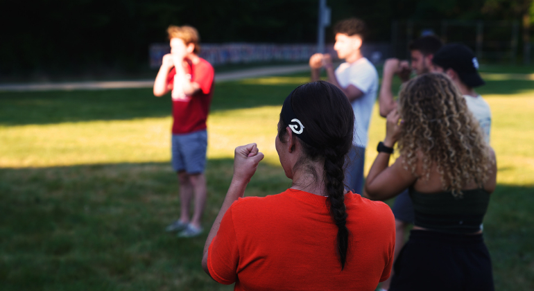 campers learning self-defense together