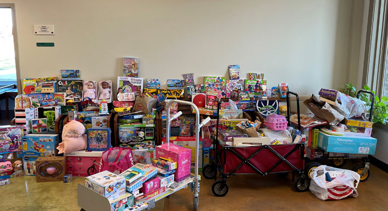 toys collected for toys for tots