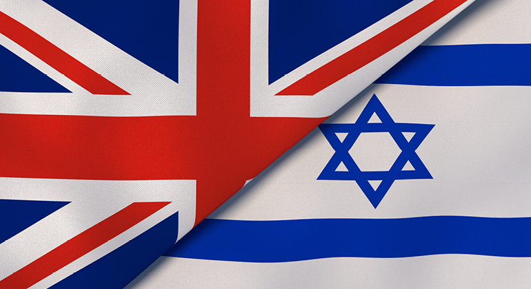 israel and british flags